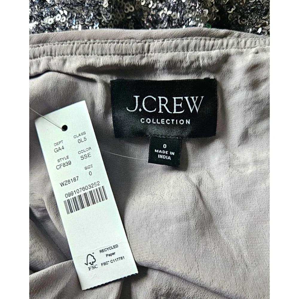 J.Crew Sequin Floor-Length Slip Dress